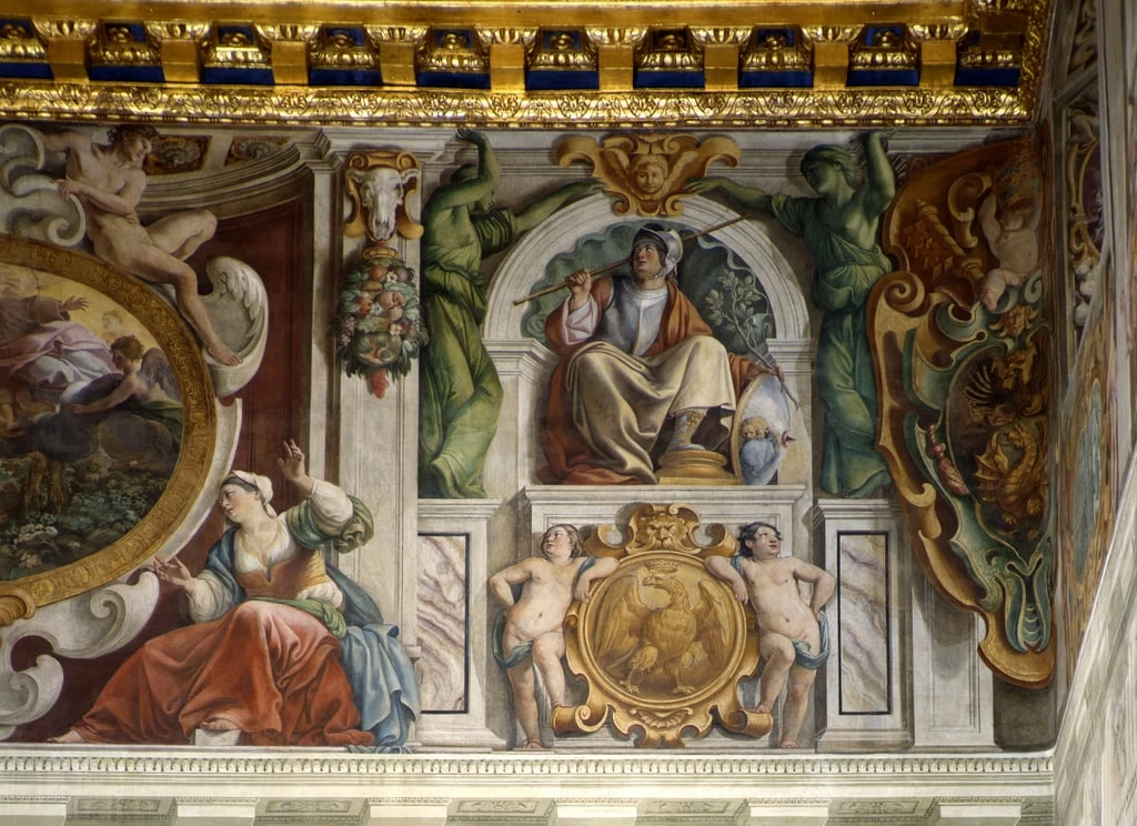 159-Giovanni Lanfranco-Particolare dall'affresco della Sala del Palazzo del Quirinale, Roma 1  